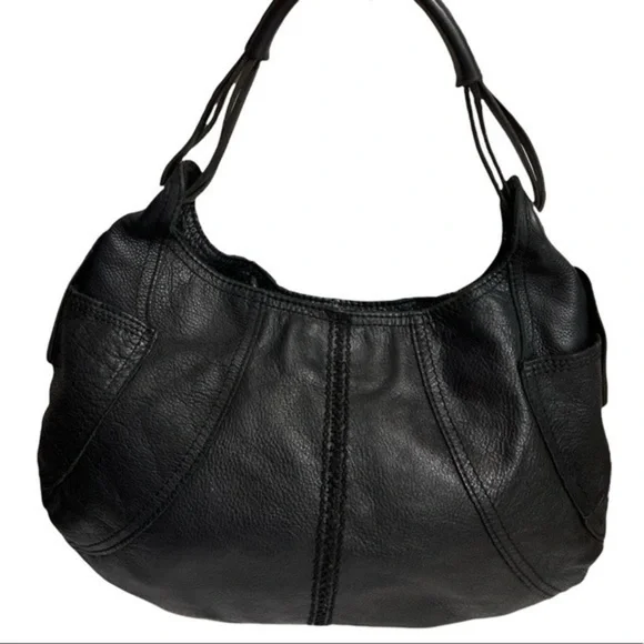 Lucky brand black leather hobo bag